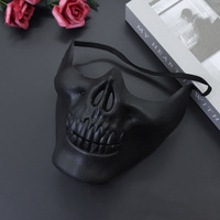 Masque de cosplay de super-héros tête de mort transfrontalier, demi-masque d'horreur en plastique pour Halloween, accessoires de fête costumée