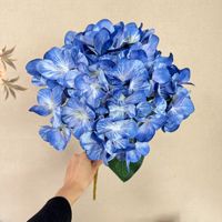 5 têtes sérigraphie tissu hortensia bouquet de fleurs artificielles mariage fleur mur fleur ampoule
