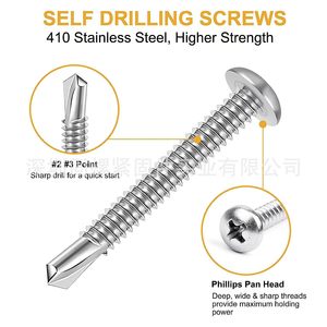 415Pcs 410 Stainless Steel Phillips Head Self <b>Drilling</b> Screws Set In Tool Case For Standard Use - Product Image 4