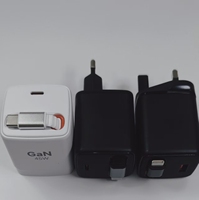 Adaptor Daya Desktop Cepat Smart 30W/AC CC PD Dua Port dengan Colokan EU/UK/US Putih, Kabel Pengisi Daya Cepat Tahan Api