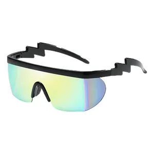 5 Lens Set Special Temple Shape Cycling Glasses Black Wrap Sunglasses Sport