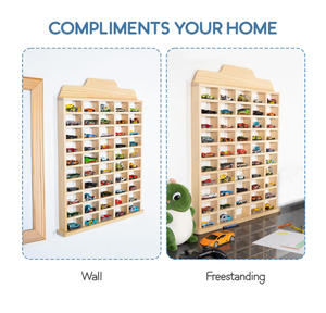 Đơn Lập Hoặc Treo Xe Kệ Đồ Chơi Bằng Gỗ Xe Hiển Thị Kệ Giữ 50 Xe Matchbox & Hot Bánh Xe Hiển Thị Wall Mount - Product Image 4