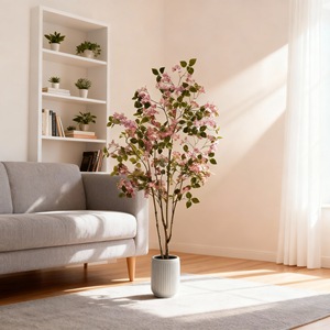 Árbol Artificial de Buganvilla Rosa Realista al Tacto, en Maceta, para Decoración de Entrada del Hogar, Venta al Por Mayor de Fábrica - Product Image 1