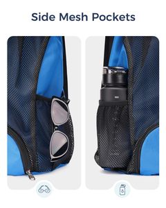 Sac à dos de sport pour homme, grande capacité, imperméable, avec filet, pour activités de plein air, fitness, natation, doublure en polyester, échantillon gratuit - Product Image 5