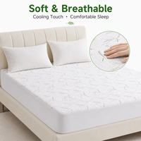 Protège-matelas imperméable en fibre de bambou à couche d'air épaissie, silencieux, sans bruit de frottement, pour un sommeil réparateur