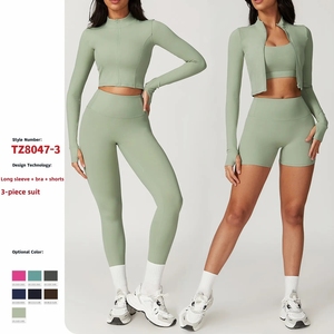Activia Bra Yoga Lightweight Breathable High Quality Customizable Active Wear Gym Clothing for Women Long Sleeves Yoga <strong>Sets</strong> - Product Image 4