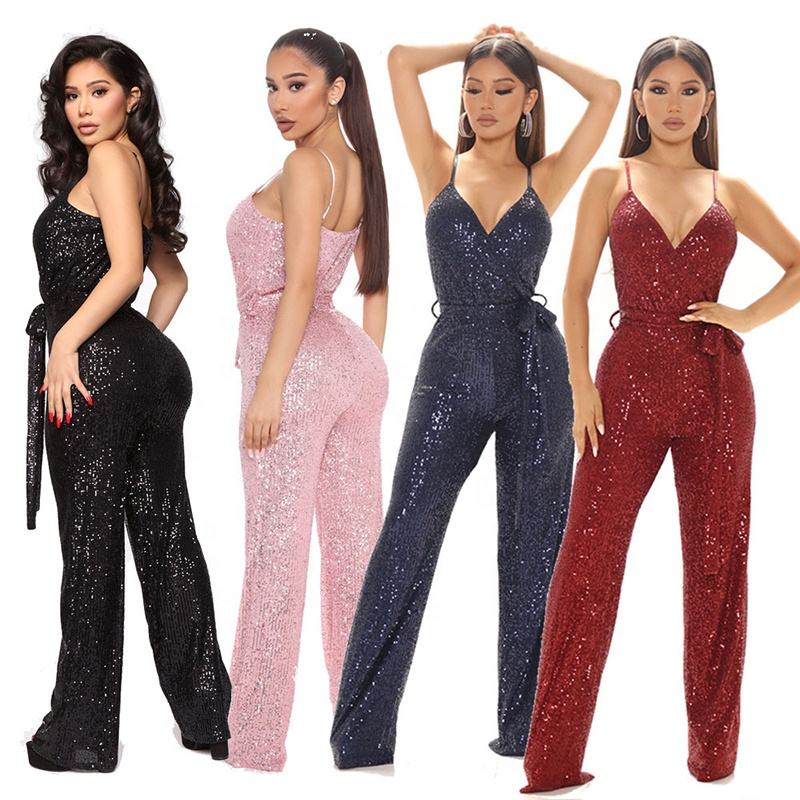 Salopette Donna Estate - Jumpsuit Senza Maniche Con Gamba Larga - Tinta Unita Elegante