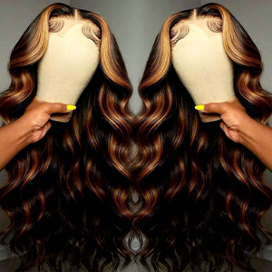 جسم أشقر عسلي مموج دانتيل أمامي عالي الدقة للنساء ذوات البشرة السمراء دانتيل برازيلي أمامي لون بيانو بدون لاصق - Product Image 1