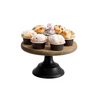 Direct Exporter's New Eco-Friendly Acacia Wood Glass Dishwasher Safe <b>Cake</b> <b>Server</b> Stand Handmade Birthday Tools Unique Design - Product Image 5