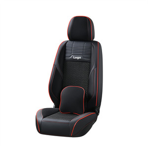 Fundas de Asiento de Coche Deportivas, Ecológicas y Protectoras para las Cuatro Estaciones, Tamaño Universal para Cinco Asientos, Transpirables, de Cuero y Seda de Hielo - Product Image 1