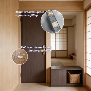 Portes intérieures contemporaines minimalistes en PVC, étanches et décoratives, pour l'aménagement d'appartements modernes et de chambres d'hôtel - Product Image 5