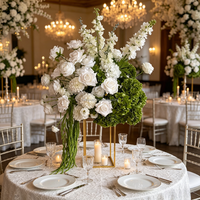 Nouvelle Arrivée B123 Boule de Fleurs en Soie Rose Vert Grenat Composition Florale pour Centre de Table Mariage Événement Décoration Maison Fête