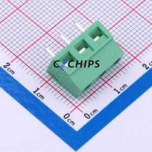 MX127-5.0-03P-GN01-Cu-Y-A Screw Terminal Block Through hole Component (THT),P=5mm Connector 1x3P 5mm Green Through Hole - Product Image 1
