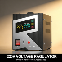Stabilisateur de tension AC monophasé Ruikang, très vendu, avec contrôle par relais, 220V, pour usage domestique, affichage numérique LCD, protection multiple