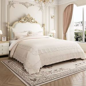Lit rembourré de style français de 1,8 m, lit king-size avec cadre en bois et tête de lit capitonnée, meubles de luxe pour chambre principale - Product Image 5