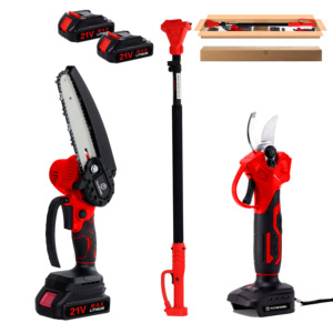 Ensemble complet 3 en 1, scie à chaîne sans fil alimentée par batterie, sécateur, cisaille avec perche télescopique extensible - Product Image 4