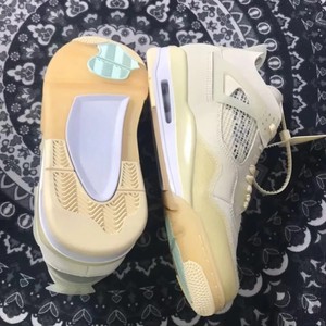 Baskets de basketball montantes de haute qualité, style 4s, couleur beige <span class=keywords><strong>voile</strong></span>, en daim et maille respirante, couleur crème, chaussures de sport décontractées pour hommes - Product Image 2