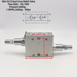 Válvula de Alivio Cruzada Doble Hidráulica <span class=keywords><strong>VAU</strong></span> DE G3/8 - Product Image 1
