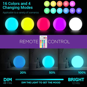 Năng lượng mặt trời nổi bóng ánh sáng <span class=keywords><strong>LED</strong></span> Inflatable bãi biển hồ bơi Glow bóng ánh sáng với 16 <span class=keywords><strong>RGB</strong></span> Color & 4 chế độ điều khiển từ xa - Product Image 5