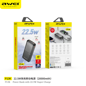 Awei 20000mAh Schlanke Powerbank Reiseladegerät Mini-Größe mit Schnellladefunktion 22,5W Superportable Externe LI-Polymer-Batterie - Product Image 5