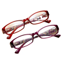 Gafas de lectura con bloqueo de luz azul para mujer con bisagra de resorte Revestimiento antirreflectante Marco cuadrado Logotipo personalizado Marco rojo y negro