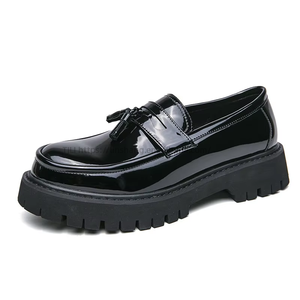 New Men's Low-Top Thick-Soled <b>Height</b>-<b>Increasing</b> Leather <b>Shoes</b> Korean Style Contrasting Color Tassel Fashion Young Men's <b>Shoes</b> - Product Image 6