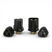 Conector Macho de Tres Núcleos MT30 Negro de Amass, Chapado en Oro, Modelo de Baja Pérdida, Accesorios para Modelos RC