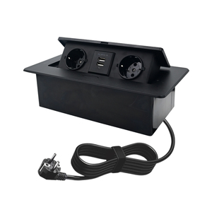 Prise de courant électrique escamotable pour table, double USB, prise UE dissimulée, vente directe usine, idéale pour les salles de conférence - Product Image 3
