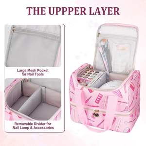 Free Sample Relavel Extra Large Caboodle <b>Makeup</b> Organisation Train Case Make up Brush <b>Holder</b> Clear Cosmetics Case - Product Image 1