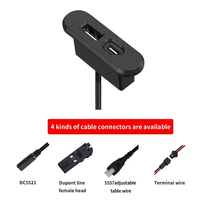 Station de charge rapide PD multi-ports intégrée, double sortie USB-A et Type-C, 10W, chargeur de bureau à rotation 360° pour montage sur bord