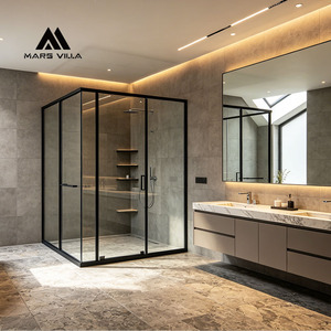 Mars Villa SGCC CE EN12150 Projet d'hôtel standard Porte à charnière certifiée pour entreprise Cabine de douche sans cadre personnalisée - Product Image 5