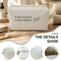 Trousse de Maquillage en Toile Écologique avec Fermeture Éclair, Grande Taille, Portable, Conception Personnalisable, en Toile Recyclée, Idéale pour Offrir