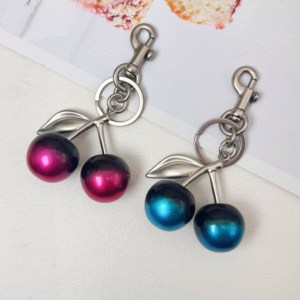 New Cherry Keychain <b>Bag</b> Pendant Women <b>Bag</b> Jewelry Beautiful Car Keychain 3D Crystal Cherry Keychain - Product Image 2