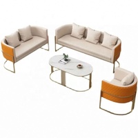 Ensemble de mobilier de bureau multifonctionnel GEDO 2026 en métal et cuir, style nordique, pour café et salle de réception