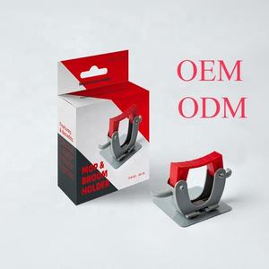 Soporte para Escoba y Trapeador Individual Autoadhesivo, Nuevo Diseño de Almacenamiento Montado en la Pared con Adhesivo y Tornillo Gm-08 - Product Image 1