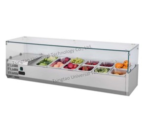 Alta Qualidade Desktop Salada Refrigerado Armário para Fast Food Restaurantes Ilha De Vidro Congelador Tipo Refrigeração Clima Legal - Product Image 1