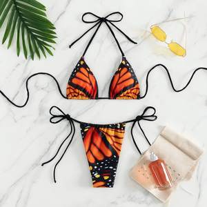 Vente en gros 6 couleurs S-<span class=keywords><strong>XXL</strong></span> Design personnalisé motif sexy 2 pièces Maillot <span class=keywords><strong>de</strong></span> <span class=keywords><strong>bain</strong></span> femme String Bikini ensemble - Product Image 5