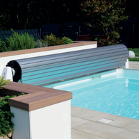 Polycarbonat-Poolabdeckung für Außenbereich, L-Form, Automatische Elektrische Schwimmbadabdeckung aus PC-Material mit 2 Jahren Garantie
