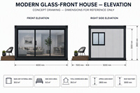 Bâtiment résidentiel modulaire préfabriqué en structure acier avec porte vitrée moderne, conception de cadre personnalisée pour projet de construction