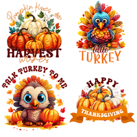 Plastisol personnalisé Transfert de chaleur Thanksgiving pour T-Shirts Hoodies Rassemblements de vacances Transferts durables