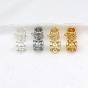 อุปกรณ์ตกแต่งเครื่องประดับ DIY ตัวเชื่อมต่อแบบกลมฉลุลายสามทาง พร้อมลูกปัดซิร์คอนเคลือบทอง 14K สำหรับสร้อยข้อมือและสร้อยคอ - Product Image 4
