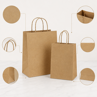 Sac de courses en papier kraft avec poignée torsadée, personnalisé