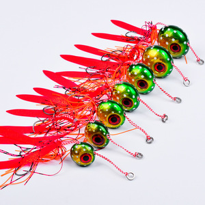 Jig Head Pesca en el mar 40g-180g Ojos 3D Cabeza redonda Jig Walleye Ball Owner Jig Heads con luminoso - Product Image 2