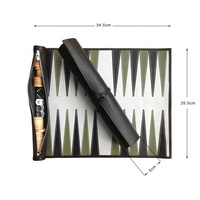 Kleine Mindestbestellmenge Maßgefertigte PU-Leder Logo Reise-Roll-Up-Backgammon-Spiele