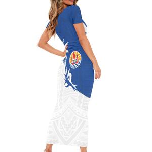 <span class=keywords><strong>Tahiti</strong></span> polynésien Tribal tatouage cocotier motif Slim Fit robe imprimer à la demande fête robe de soirée qualité jupe en gros - Product Image 4