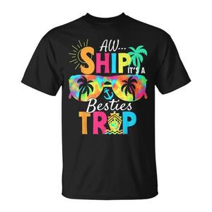Camiseta Aw Ship It's A Besties Trip 2025 Friends Vacay Cruise, manga corta, unisex, cuello redondo, impresión digital, para adultos - Product Image 1
