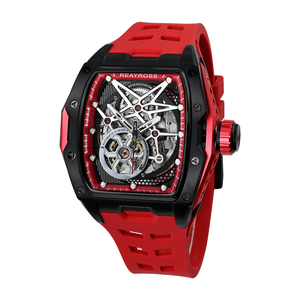 Montre automatique tonneau pour hommes, mouvement Miyota 82S0, bracelet en Silicone étanche à 50M, sport - Product Image 1