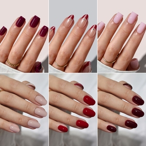 Kit de 30 faux ongles de luxe faits main à la française, à presser, vente en gros, faux ongles artificiels avec colle - Product Image 2