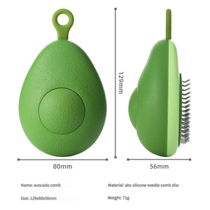 Umwelt freundlicher Haustier-Styling-Kamm Avocado Lemon Design für Hunde <span class=keywords><strong>massage</strong></span> und Reinigung von Kunststoff material Katzen bedarf - Product Image 2
