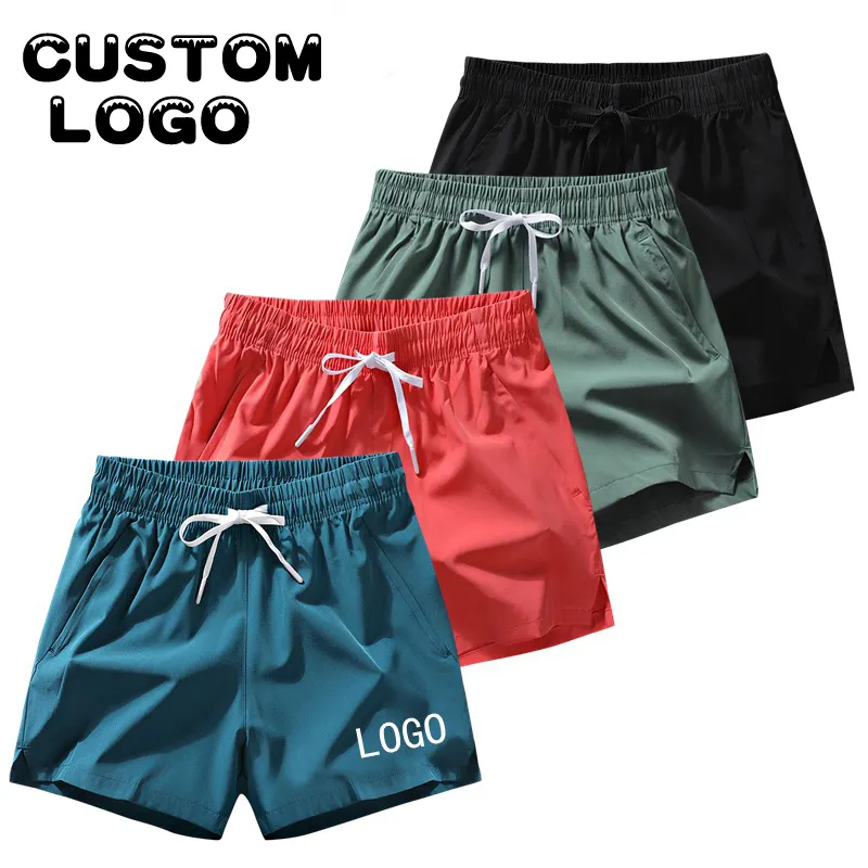 Design personalizado Logotipo Respirável Nylon Workout Shorts Plain Beach GYM Board Swim Trunks